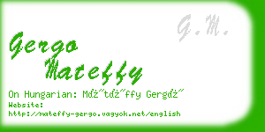 gergo mateffy business card